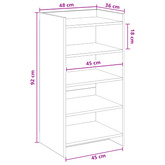 Szafka na buty z przechowywaniem Betonowy szary 48 x 36 x 92 cm