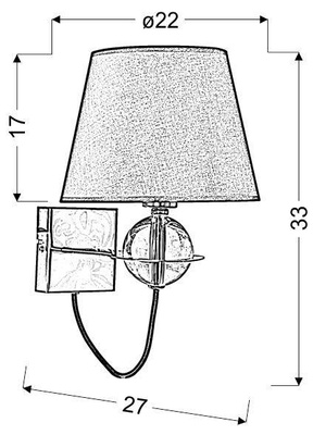 Lampa ścienna kinkiet 1X40W E14 czarny złoty środek TESORO 21-29508