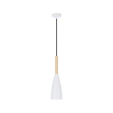 Lampa wisząca biała + drewno Trosa Ledea 50101265