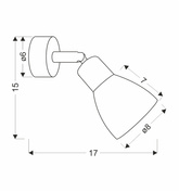 Costa kinkiet 1x40W E14 czarny klosz biały 91-29577