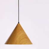 Dunca Lampa Wisząca 32 Czarny 1X40 E27 Klosz Jasny Dębowy