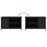 vidaXL Szafka pod TV, czarna, 80x40x50 cm, materiał drewnopochodny