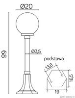 Lampa ogrodowa stojąca K 5002/3/KP 200