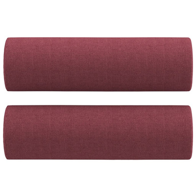 3-osobowa sofa z poduszkami, bordowa, 180 cm, tkanina