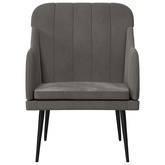 vidaXL Fotel, ciemnoszary, 63x76x80 cm, obity aksamitem