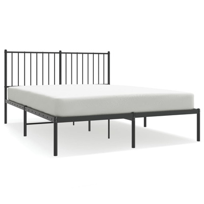 Metalowa rama łóżka z wezgłowiem czarna, 140x200 cm model standard