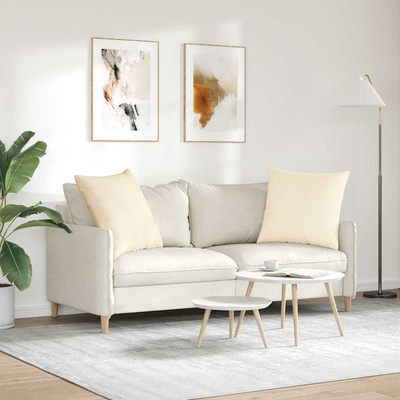 Poduszki na sofę 2 pcs Kremowy 80 x 80 cm Tkanina sztruksowa