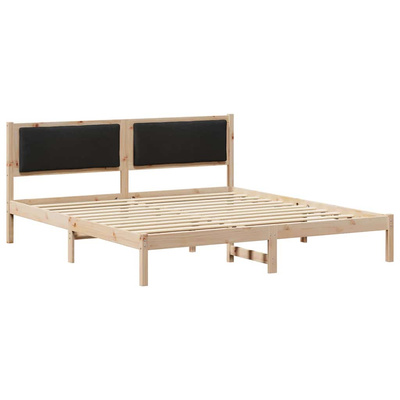 Ramka łóżka Czarny 200 x 200 cm Lite drewno sosnowe