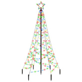 vidaXL Choinka z kołkiem gruntowym, 200 kolorowych LED, 180 cm