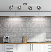 Rodia Lampa Sufitowa Listwa Satynowy 4X40W G9 Klosz Grafitowy