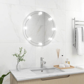 vidaXL Lustro ścienne z lampkami LED, okrągłe, szklane wariant 4