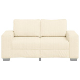 Sofa dwuosobowa kremowa 160x77x82 cm Tkanina sztruksowa