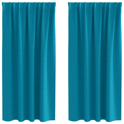 Firany blackout z kółkami 2 pcs Turkusowy 175 x 140 cm