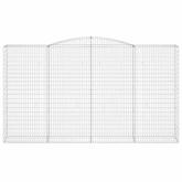 Kosze gabionowe, 5 szt, 400x50x220/240 cm, galwanizowane żelazo