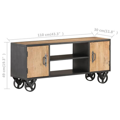 vidaXL Szafka pod TV, 110 x 30 x 49 cm, lite drewno z odzysku
