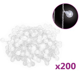 Lampki świąteczne, 20 m, 200 diod LED, zimna biel, 8 funkcji