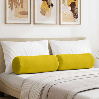 Poduszki Wałkowe 2 pcs Żółty ? 25 x 70 cm Tkanina sztruksowa