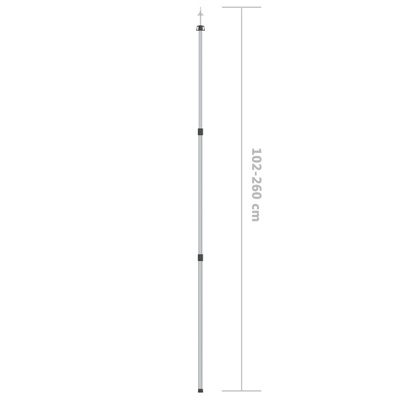 Teleskopowe słupki do tarpa, dł. 102-260 cm, 2 szt., aluminium