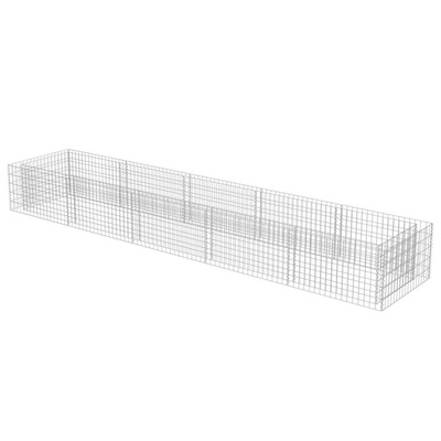 vidaXL Podwyższona donica gabionowa, galwanizowana stal, 450x90x50 cm