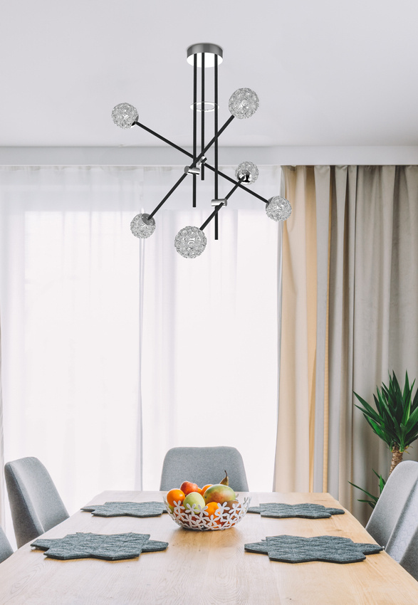 LAMPA SUFITOWA APETI PAKSOS 6xG9 LED CZARNY