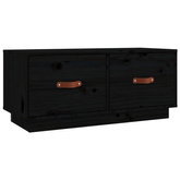 vidaXL Szafka pod TV, czarna, 80x34x35 cm, lite drewno sosnowe
