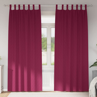 Firany blackout z kółkami 2 pcs Czerwone wino 225 x 140 cm