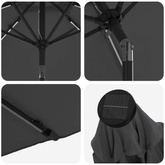 Parasol ogrodowy z oświetleniem LED i podstawą 200 x 300 cm
