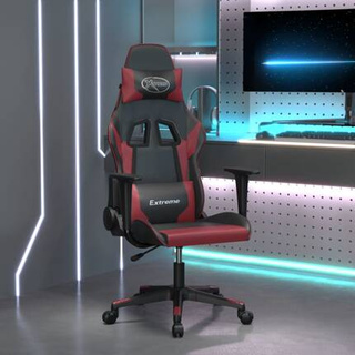 vidaXL Fotel gamingowy, czarno-bordowy, sztuczna skóra wariant 6