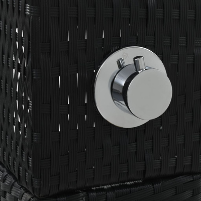 Prysznic ogrodowy, polirattan i WPC