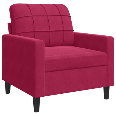 Fotel, winna czerwień, 60 cm, obity aksamitem