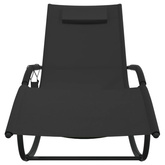 vidaXL Leżak, bujany, czarny, stal i tworzywo textilene wariant 4