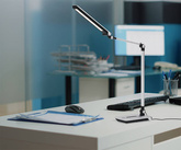Lampka biurkowa K-BL1121 SREBRNY z serii RICO