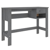 vidaXL Biurko HAMAR, ciemnoszare, 110x40x75 cm, lite drewno sosnowe