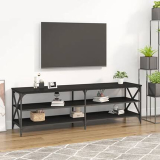 vidaXL Szafka pod TV, czarna, 160x40x50 cm, materiał drewnopochodny