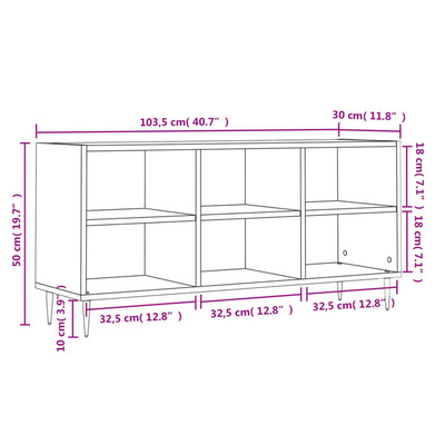 vidaXL Szafka pod TV, czarna, 103,5x30x50 cm, materiał drewnopochodny