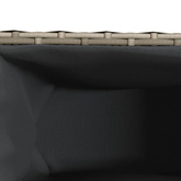Donica ogrodowa z 3 wkładami, szara, 105x30x32 cm, rattan PE