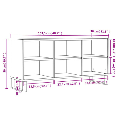 vidaXL Szafka pod TV, czarna, 103,5x30x50 cm, materiał drewnopochodny