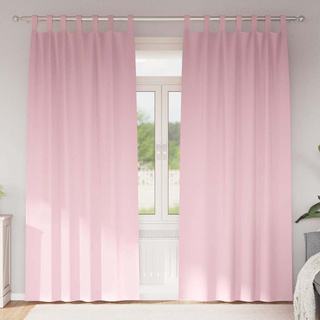 Firany blackout z kółkami 2 pcs Dziecięcy róż 245 x 140 cm
