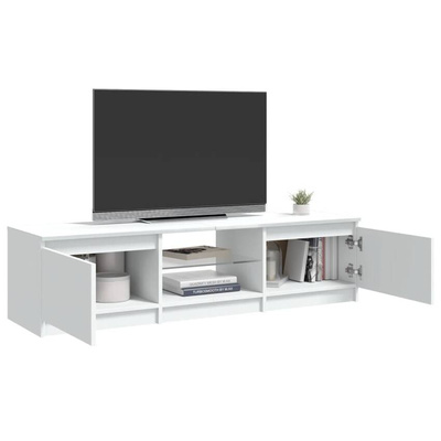 vidaXL Szafka pod TV z oświetleniem LED, biała, 140 x 40 x 35,5 cm