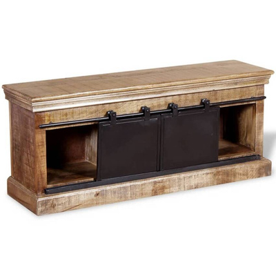 vidaXL Szafka pod TV, drewno mango, przesuwane drzwiczki, 110x30x45 cm