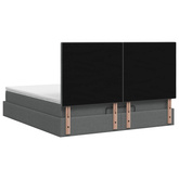 Łóżko ottoman z materacem ciemnoszary 140 x 190 cm tkanina