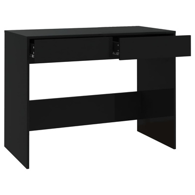 vidaXL Biurko, czarne, 101x50x76,5 cm, materiał drewnopochodny