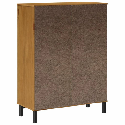 vidaXL Kredens z przeszklonymi drzwiami FLAM, 92x40x122,5 cm, sosna