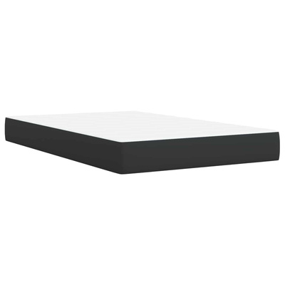 Łóżko Box Spring z materacem i LED Czarny 120 x 190 cm tkanina