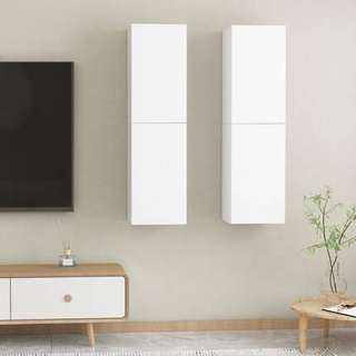 vidaXL Szafki telewizyjne, 2 szt., białe, 30,5x30x110 cm