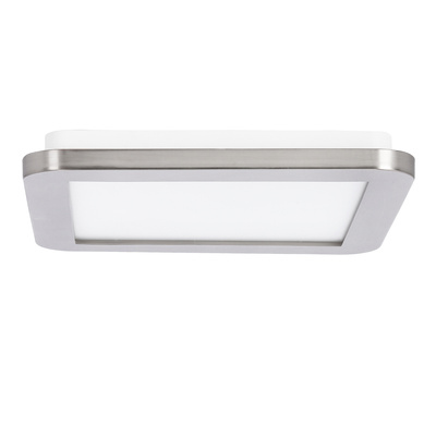 Plafon do łazienki NEXIT minimalistyczny – srebrny satynowy 22,5 cm – plafon z funkcją ściemniania LED 3000K 12W IP44 