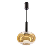 Lampa wisząca Bueno szklana pojedyncza bursztynowy klosz GX53