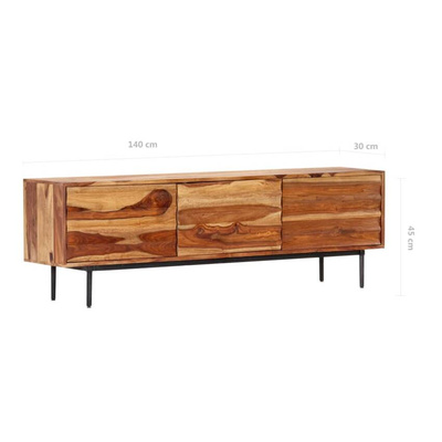 vidaXL Szafka pod TV, 140x30x45 cm, lite drewno sheesham