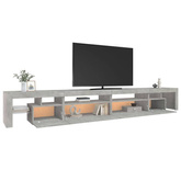 vidaXL Szafka pod TV z oświetleniem LED, szarość betonu, 290x36,5x40cm