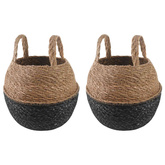 Doniczka z uchwytami 2 pcs Czarny ? 22 x 20 cm